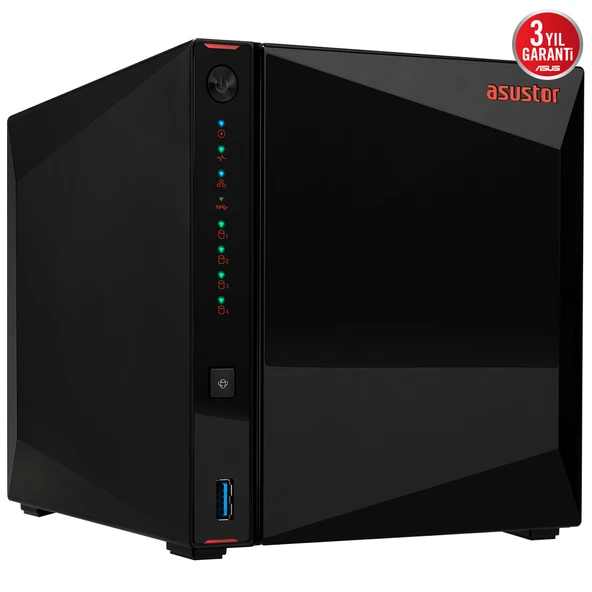 ASUSTOR 4diskli Celeron N5105 QC-4GB RAM-2-2.5GbE Nas Server AS5404T - Resim 2