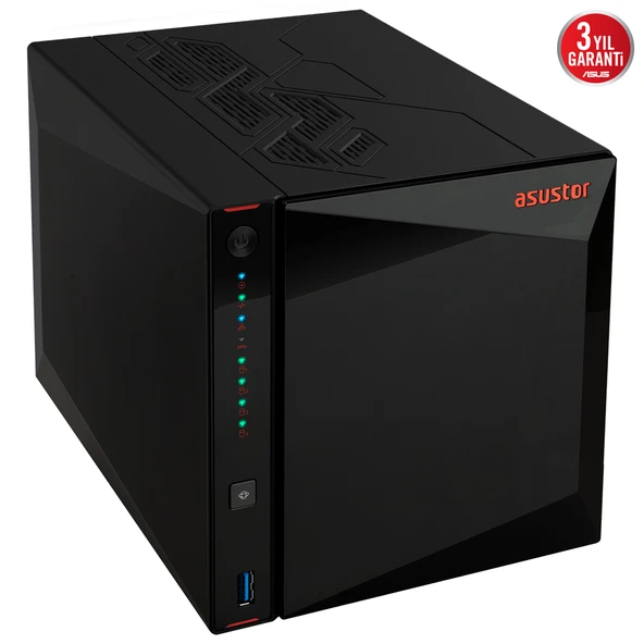 ASUSTOR 4diskli Celeron N5105 QC-4GB RAM-2-2.5GbE Nas Server AS5404T - Resim 3