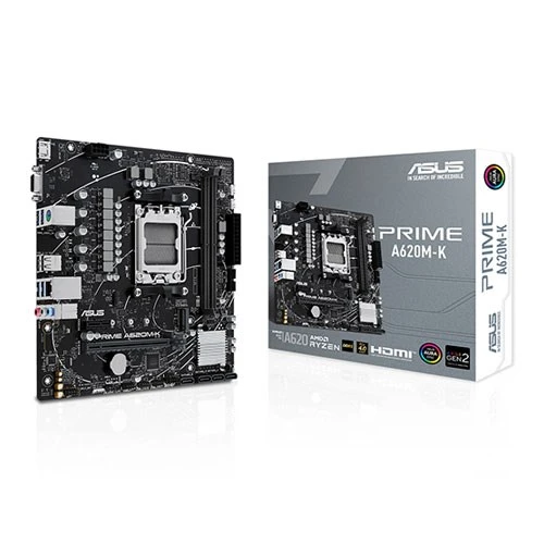 ASUS PRIME A620M-K DDR5 HDMI PCIe 16X v4.0 AM5 mATX ürün görseli 1