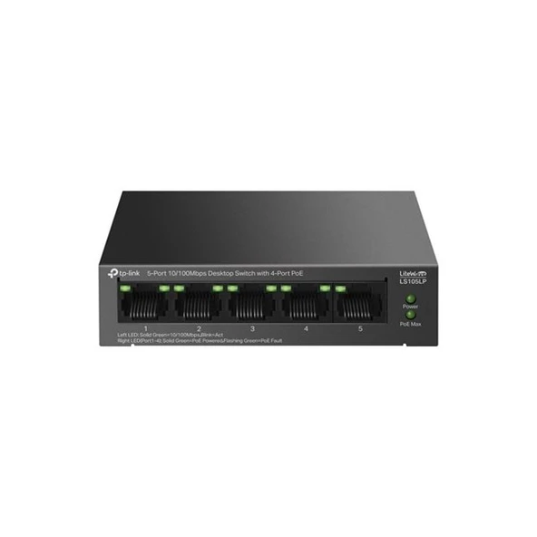 TP-LINK 5port 41w 4port PoE 10/100 Yönetilemez Switch LS105LP ürün görseli 1