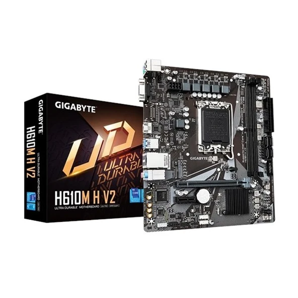 GIGABYTE H610M H v2 DDR5 HDMI PCIE 4.0 1700p mATX ürün görseli 1