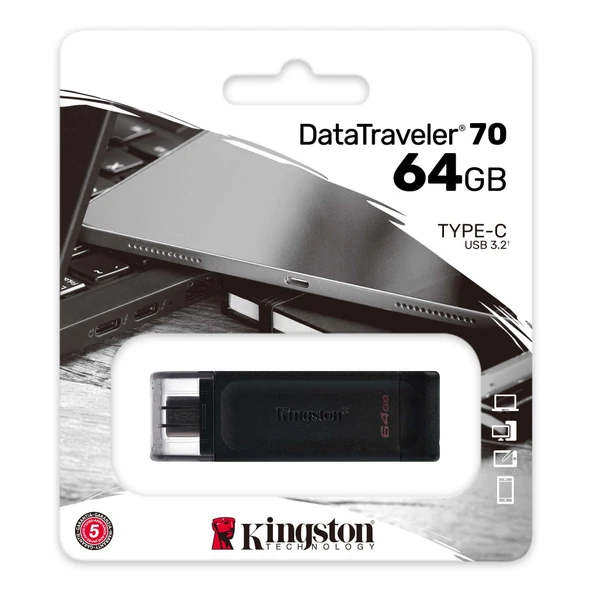 KINGSTON 64GB TypeC Usb Bellek DT70/64GB ürün görseli 1