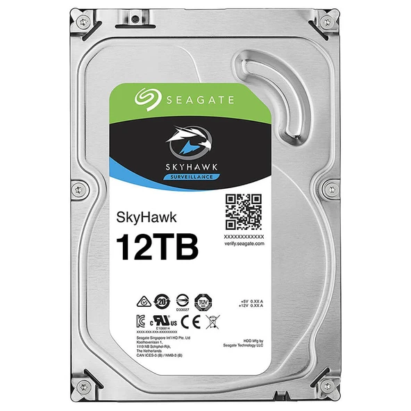 SEAGATE 12TB 3.5" SKYHAWK ST12000VE001 7200 RPM 256MB SATA-3 Güvenlik Diski ürün görseli 1
