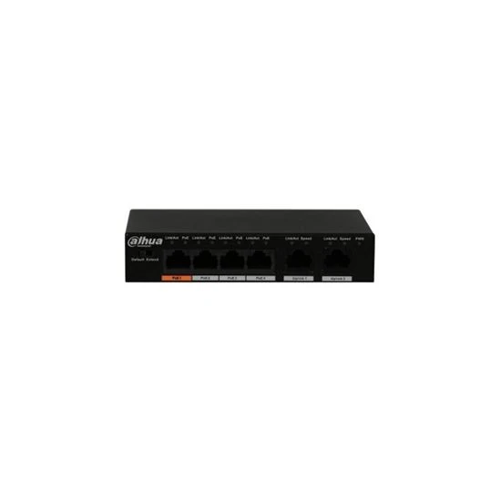 DAHUA 6port 60w 4port PoE 2-Uplink Gigabit Yönetilemez Switch PFS3006-4GT-60-V2 ürün görseli 1