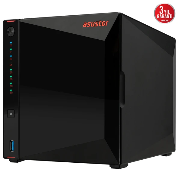 ASUSTOR 4diskli Celeron N5105 QC-4GB RAM-2-2.5GbE Nas Server AS5404T - Resim 4