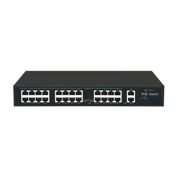 ODS 24port PoE 300w 1-SFP 2-Uplink 10/100 Yönetilemez Switch 08ODS-24P2U1S-300 ürün görseli 1