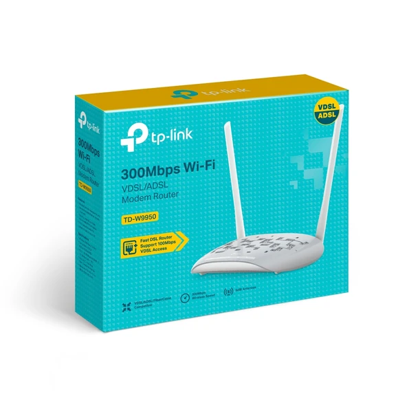 TP-LINK TD-W9950 N300 VDSL Modem Router ürün görseli 1