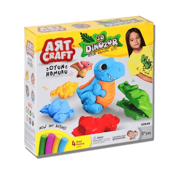 3D Dinozor Oyun Hamuru Seti ürün görseli 1