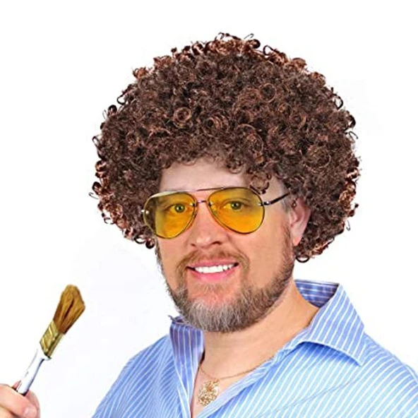 Kahve Renk Kıvırcık Afro Bonus Peruk ürün görseli 1