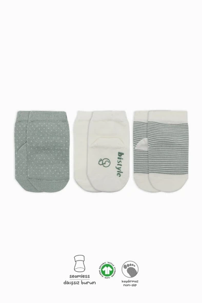 NessiWorld Puanlı Kaymaz Penye Soket Çorap 3'Lü BS10108 Nil (ADET FİYATIDIR) ürün görseli 1