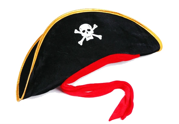 Yetişkin Boy Kadife Jack Sparrow Denizci Kaptan Jack Korsan Şapkası 50X20 CM ürün görseli 1