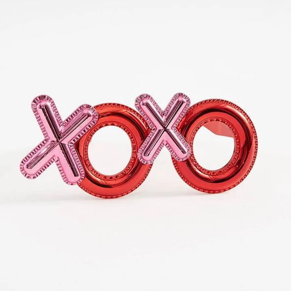 Kırmızı Renk Xoxo Yazılı Parti Gözlüğü 17x7 cm ürün görseli 1