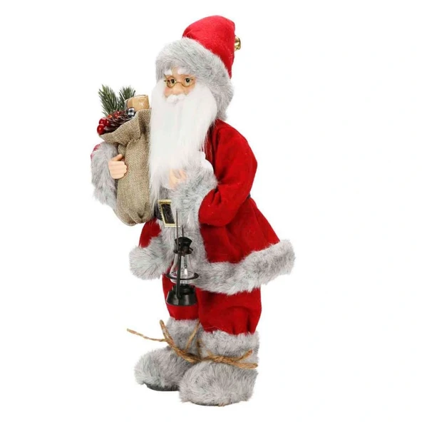 Gri Kürklü Dekoratif Biblo 41 cm - Resim 2