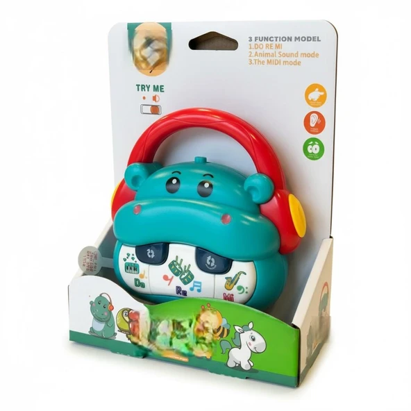 855-152D PİLLİ MÜZİKLİ HİPOPOTAM ürün görseli 1
