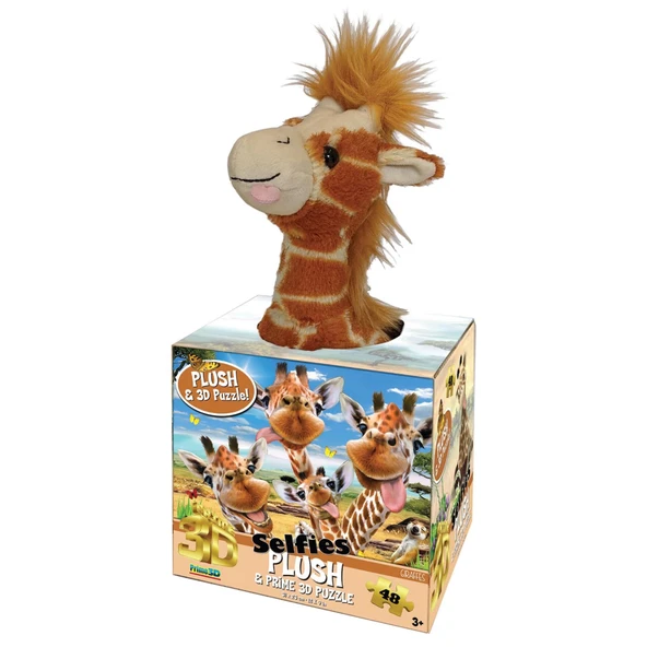 Prime 3D - Zürafa Pelüş ve Selfie 48 Parça Puzzle 15802 ürün görseli 1