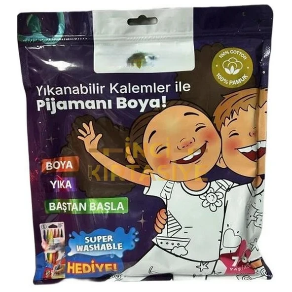 Kalem Hediyeli Boyanabilir Pijama 7-8 Yaş ürün görseli 1