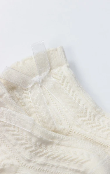 Fiyonklu Penye Soket Çorap 2li 10150 Naturel - Resim 4