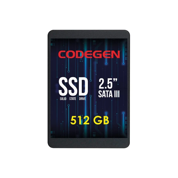 CODEGEN 512GB CDG-512GB-SSD25 560- 500MB/s SSD SATA-3 Disk - Resim 2