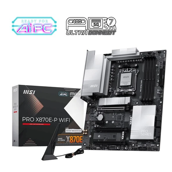 MSI PRO X870E-P WIFI7 DDR5 HDMI TYPE-C PCIE 5.0 AM5 ATX ürün görseli 1