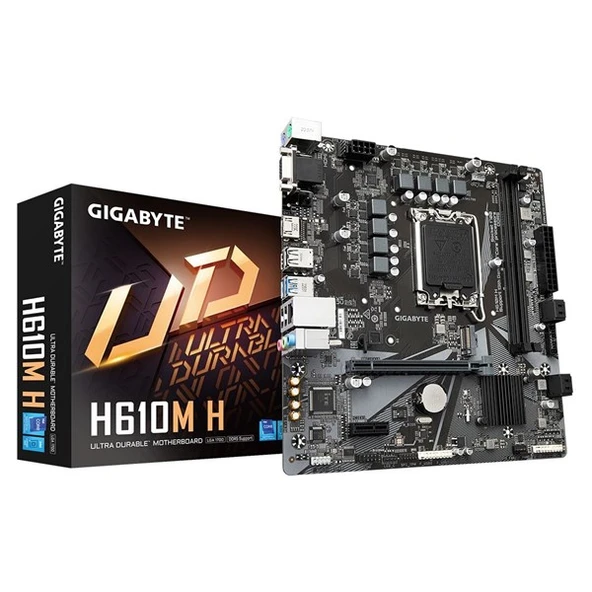 GIGABYTE H610M H DDR5 HDMI PCIE 4.0 1700p mATX ürün görseli 1