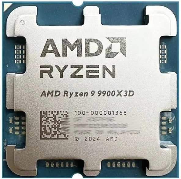 AMD RYZEN 9 9900X3D 128MB 12çekirdekli O/B UHD AM5 170w Kutusuz+Fansız ürün görseli 1