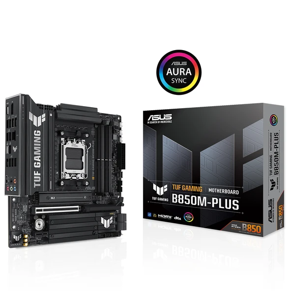 ASUS TUF GAMING B850M-PLUS WIF-7 DDR5 HDMI DP PCIE 5.0 AM5 mATX ürün görseli 1