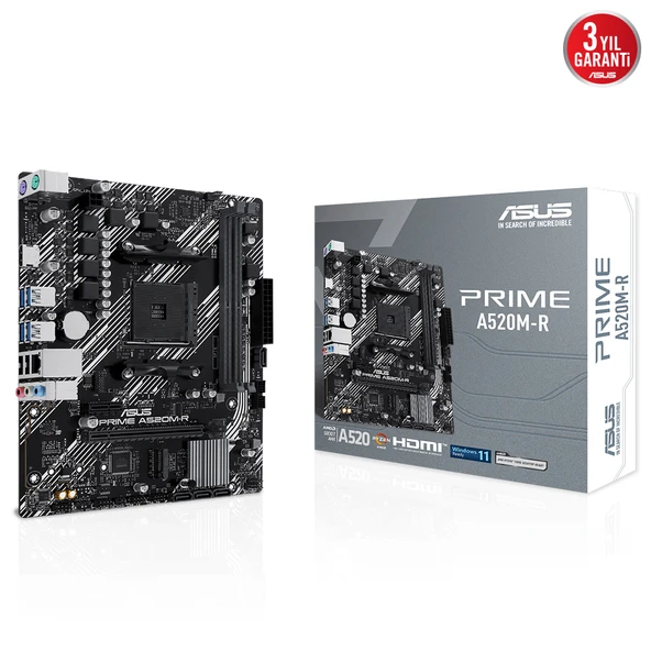 ASUS PRIME A520M-R DDR4 HDMI PCIE 4.0 AM4 mATX ürün görseli 1