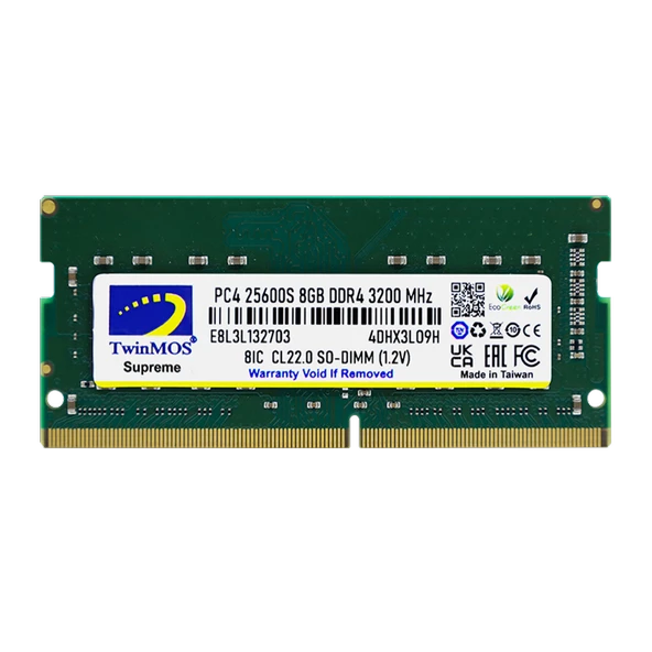 TWINMOS 8GB DDR4 3200MHZ NOTEBOOK RAM VALUE MDD48GB3200N ürün görseli 1