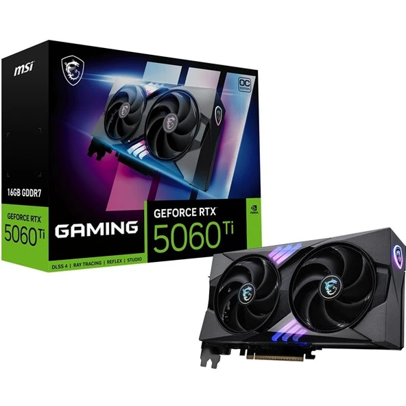 MSI RTX5060TI 16GB GAMING OC 16G GDDR7 128bit HDMI DP PCIe 5.0 ürün görseli 1