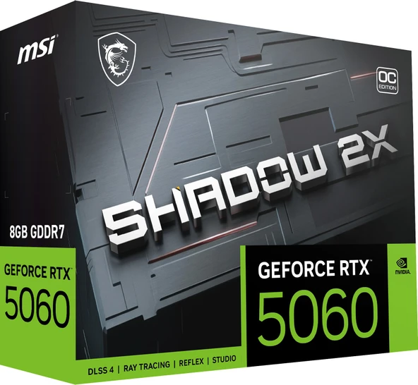 MSI RTX5060 8GB SHADOW 2X OC GDDR7 128bit HDMI DP PCIe 5.0 ürün görseli 1