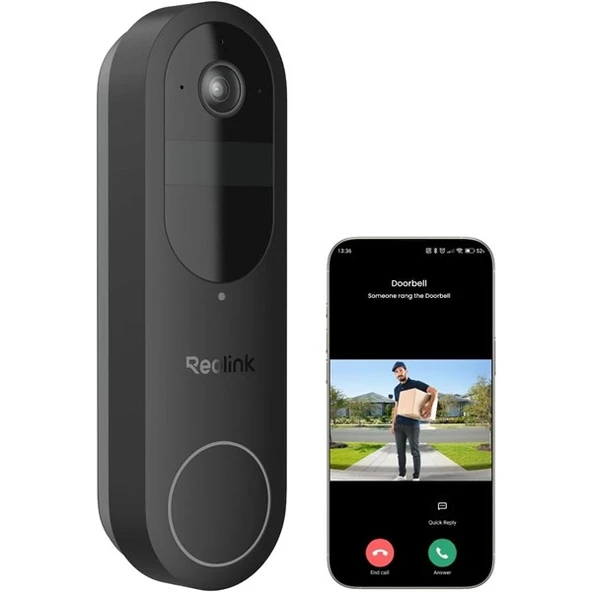 REOLINK 4MP Video Dorbell Bataryalı Kapı Zili IP Kamera PoE ürün görseli 1