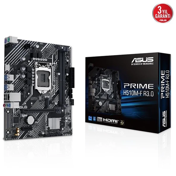 ASUS PRIME H510M-F R3.0 DDR4 HDMI PCIe 16X v3.0 1200p v2 mATX ürün görseli 1