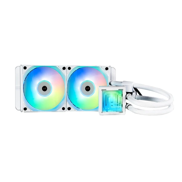 BITFENIX 240mm CUBE 240 AIO-240-WW27A-RP ARGB Sıvı Soğutmalı AM5-1851p İşlemci Fanı Beyaz ürün görseli 1