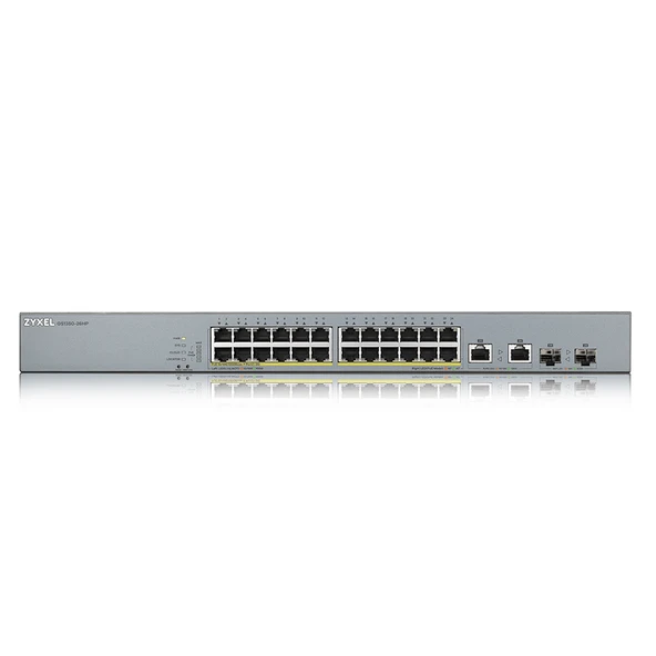 ZyXEL 24port PoE 375w 2-SFP Gigabit Yönetilebilir Switch GS1350-26HP ürün görseli 1