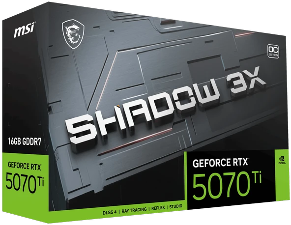 MSI RTX5070TI 16GB SHADOW 3X OC 16G GDDR7 256bit HDMI DP PCIe 5.0 ürün görseli 1