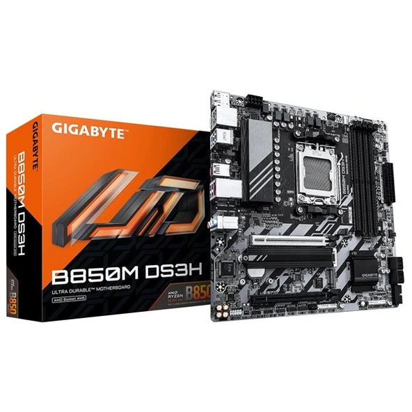 GIGABYTE B850M DS3H DDR5 HDMI DP-TYPEC PCIE 5.0 AM5 mATX ürün görseli 1