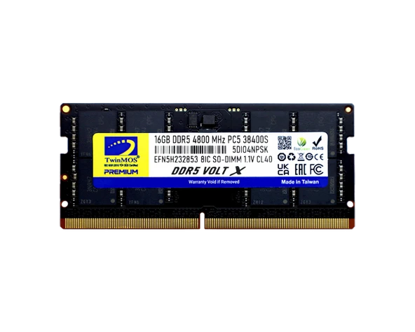 TWINMOS 16GB DDR5 4800MHZ CL40 NOTEBOOK RAM VOLT X TMD516GB4800S40 ürün görseli 1