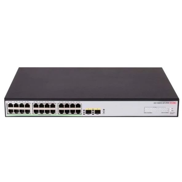 H3C 24port PoE 370w 2-SFP Gigabit Yönetilebilir Switch 1600V2-26P-HPWR ürün görseli 1