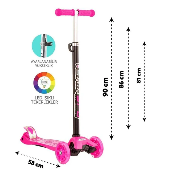 Torutoys Maxi Twist Işıklı Scooter Pembe - Resim 3