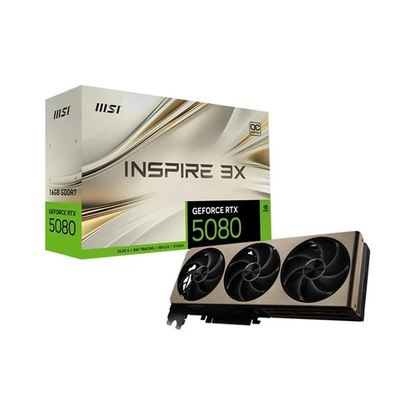 MSI RTX5080 16GB INSPIRE 3X OC GDDR7 256bit HDMI DP PCIe 5.0 ürün görseli 1