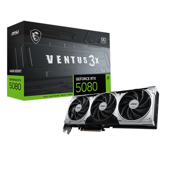 MSI RTX5080 16GB VENTUS 3X OC 16G GDDR7 256bit HDMI DP PCIe 5.0 ürün görseli 1