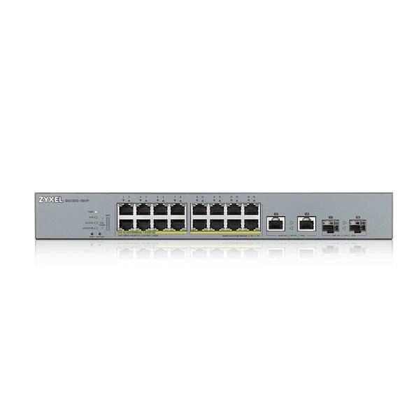 ZyXEL 16port PoE 250w 2-SFP Gigabit Yönetilebilir Switch GS1350-18HP ürün görseli 1