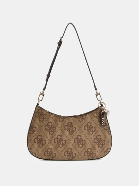 Guess Noelle II Üstten Fermuarlı Kadın Kahverengi Omuz Çantası HWSO9672180-LGW ürün görseli 1