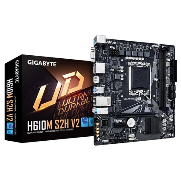 GIGABYTE H610M S2H v2 - DDR5 HDMI DVI DP PCIe 16X v4.0 1700p mATX ürün görseli 1