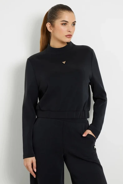Guess Olympe Kadın Siyah Aktif Modal Karışımlı Scuba Sweatshirt V4YQ05KCAY2-JBLK ürün görseli 1
