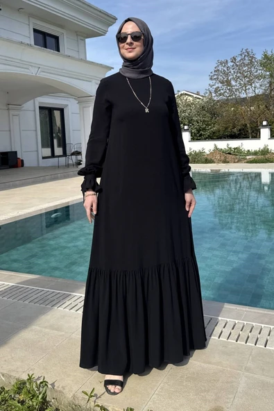 Irmak Elbise Siyah - Resim 6