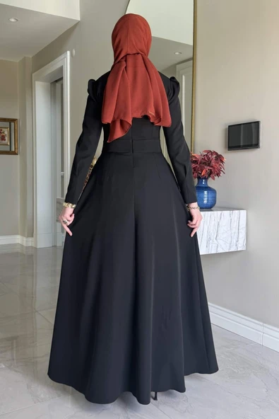 Rose Elbise Siyah - Resim 7