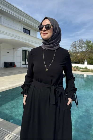 Irmak Elbise Siyah - Resim 4