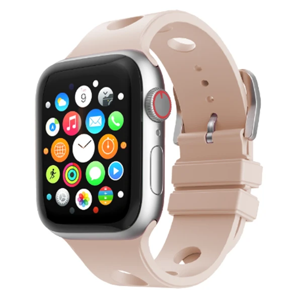 Apple Watch 7 45mm Uyumlu Kordon Delikli Tasarım Silikon ürün görseli 1