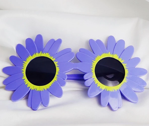 Mor Renk Papatya Şekilli Parti Gözlüğü 18x10 cm ürün görseli 1